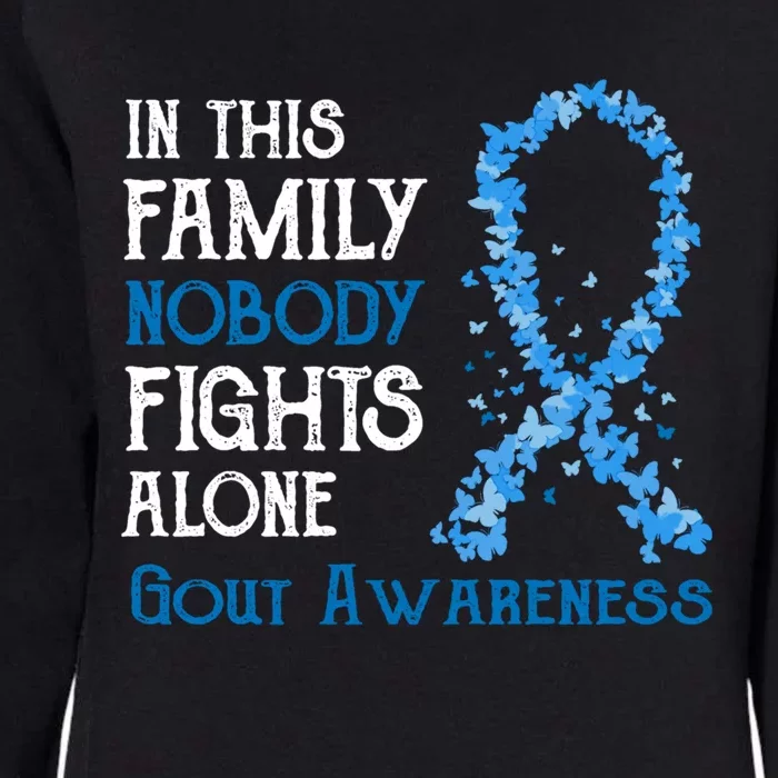 In This Family Nobody Fights Alone Gout Gift Womens California Wash Sweatshirt