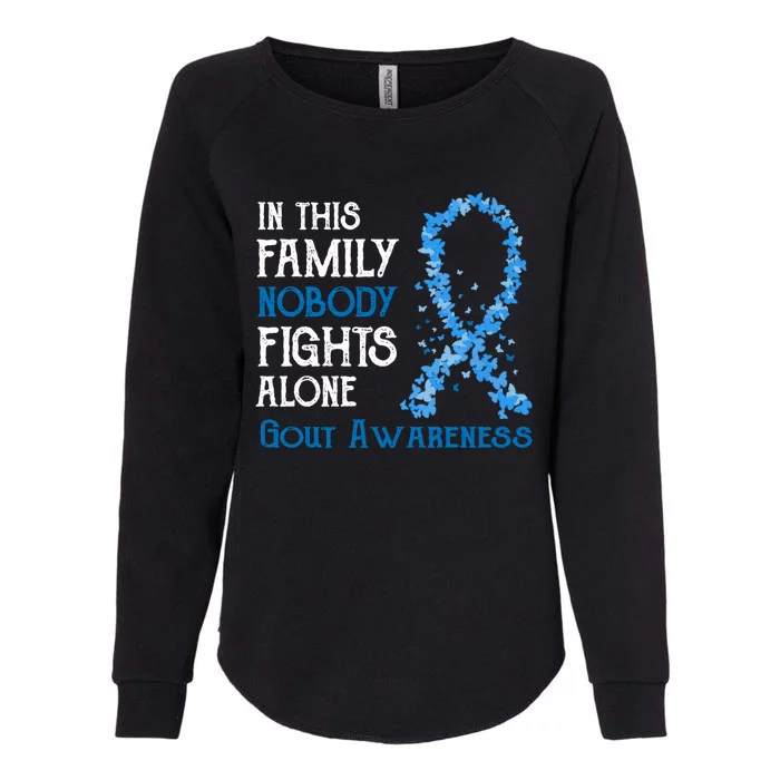 In This Family Nobody Fights Alone Gout Gift Womens California Wash Sweatshirt