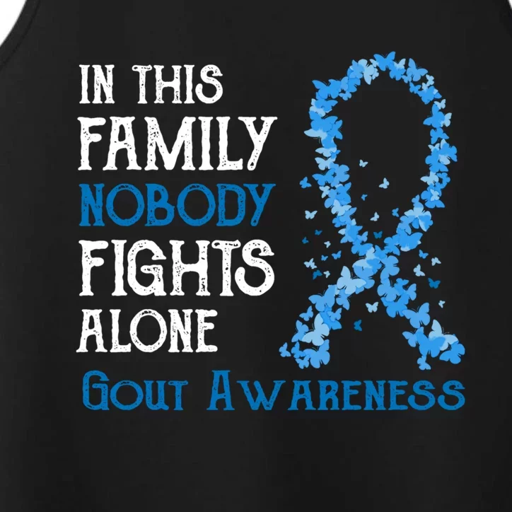 In This Family Nobody Fights Alone Gout Gift Performance Tank