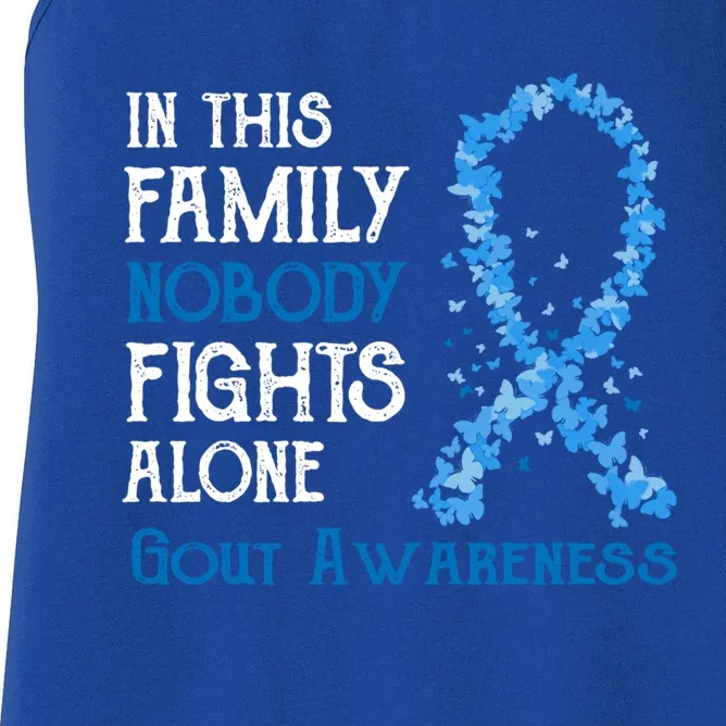 In This Family Nobody Fights Alone Gout Gift Women's Racerback Tank