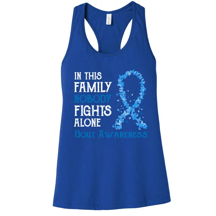 In This Family Nobody Fights Alone Gout Gift Women's Racerback Tank