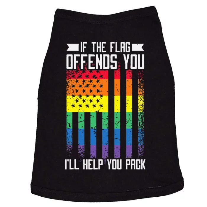 If The Flag Offends You I'll Help You Pack LGBTQ Doggie Tank