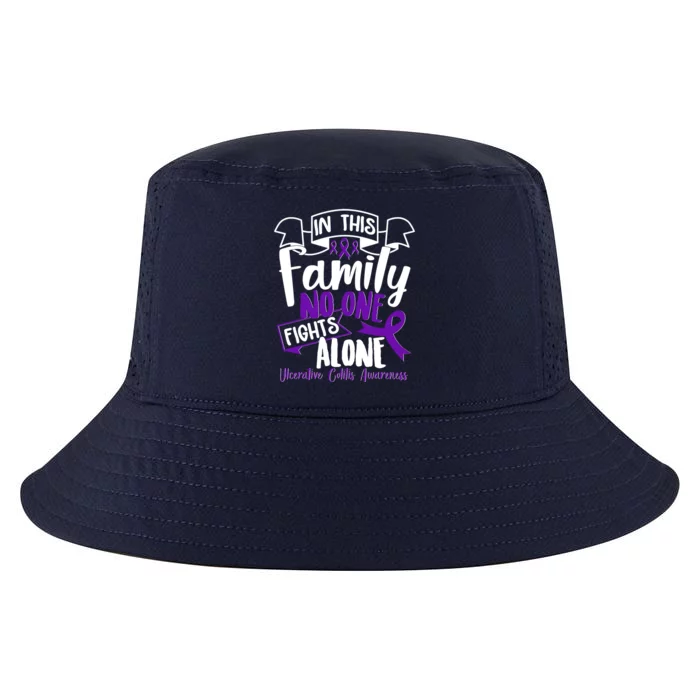 In This Family No One Fights Alone Ulcerative Colitis Awareness Cool Comfort Performance Bucket Hat