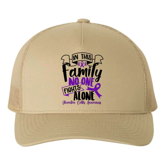 In This Family No One Fights Alone Ulcerative Colitis Awareness Yupoong Adult 5-Panel Trucker Hat