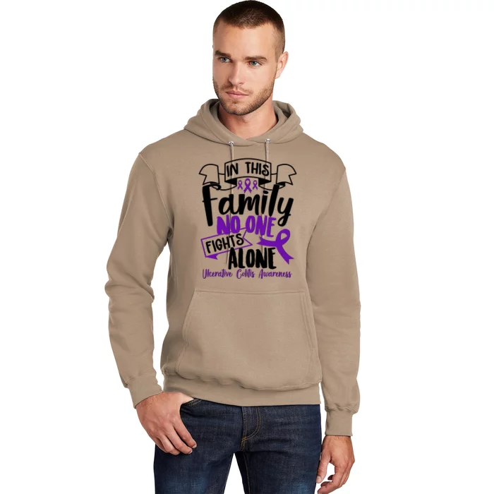 In This Family No One Fights Alone Ulcerative Colitis Awareness Hoodie