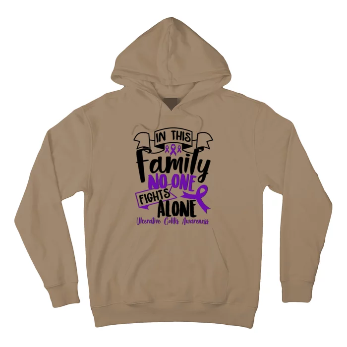 In This Family No One Fights Alone Ulcerative Colitis Awareness Hoodie