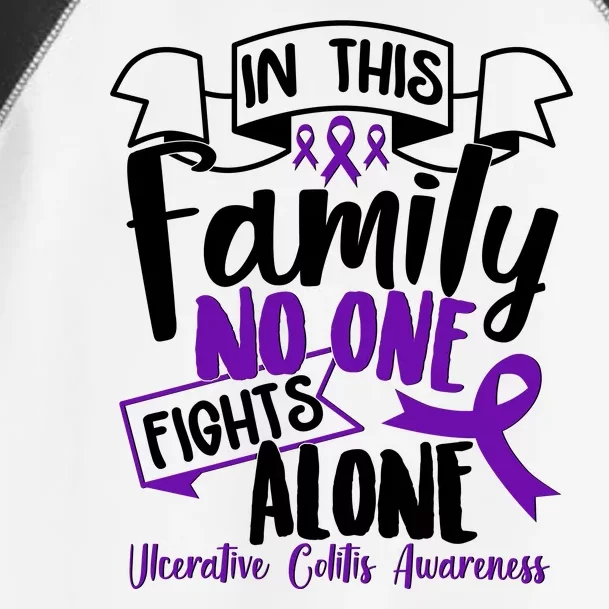 In This Family No One Fights Alone Ulcerative Colitis Awareness Toddler Fine Jersey T-Shirt