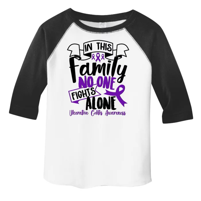 In This Family No One Fights Alone Ulcerative Colitis Awareness Toddler Fine Jersey T-Shirt