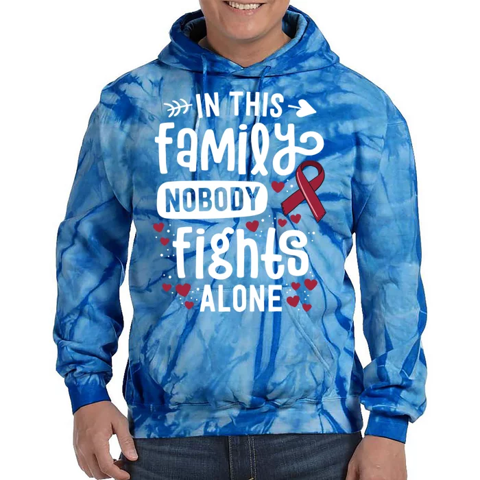 In This Family Nobody Fights Alone Hegioma Awareness Gift Tie Dye Hoodie