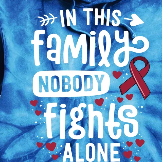 In This Family Nobody Fights Alone Hegioma Awareness Gift Tie Dye Hoodie