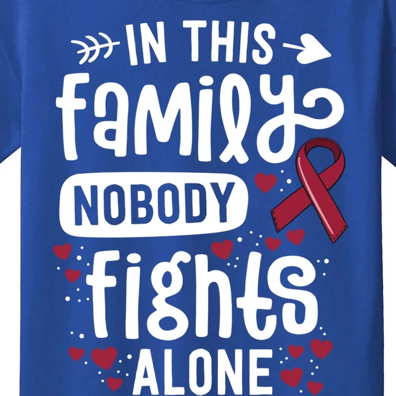 In This Family Nobody Fights Alone Hegioma Awareness Gift Kids T-Shirt