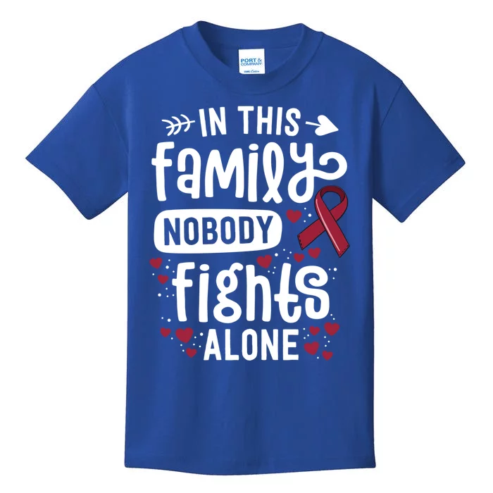 In This Family Nobody Fights Alone Hegioma Awareness Gift Kids T-Shirt