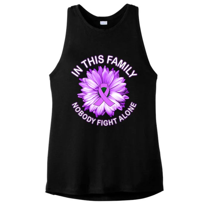 In This Family Nobody Fights Alone Hodgkins Lymphoma Gift Ladies Tri-Blend Wicking Tank