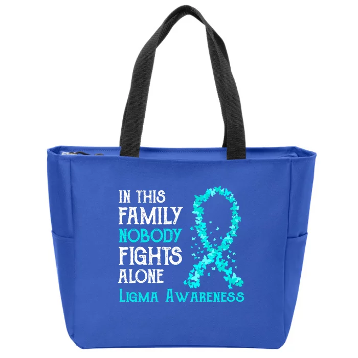 In This Family Nobody Fights Alone Ligma Gift Zip Tote Bag