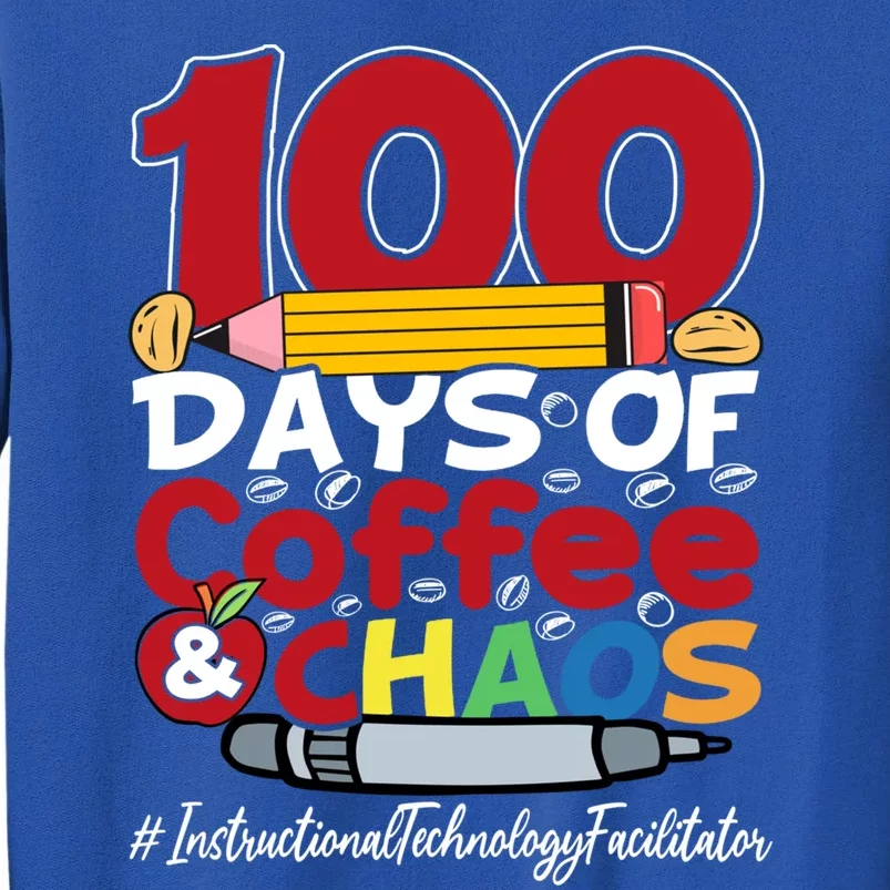 Instructional Technology Facilitator 100 Days Of Coffee Gift Tall Sweatshirt