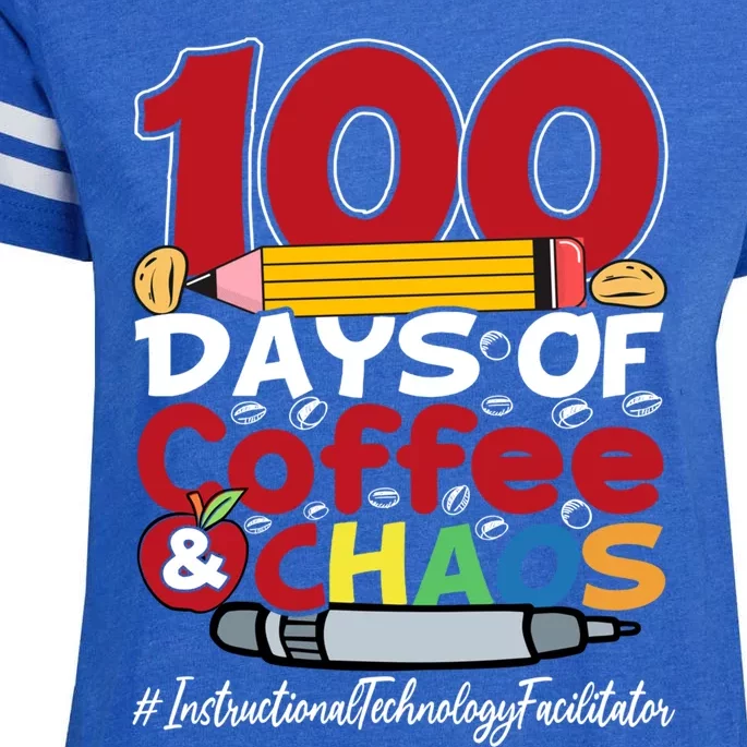 Instructional Technology Facilitator 100 Days Of Coffee Gift Enza Ladies Jersey Football T-Shirt