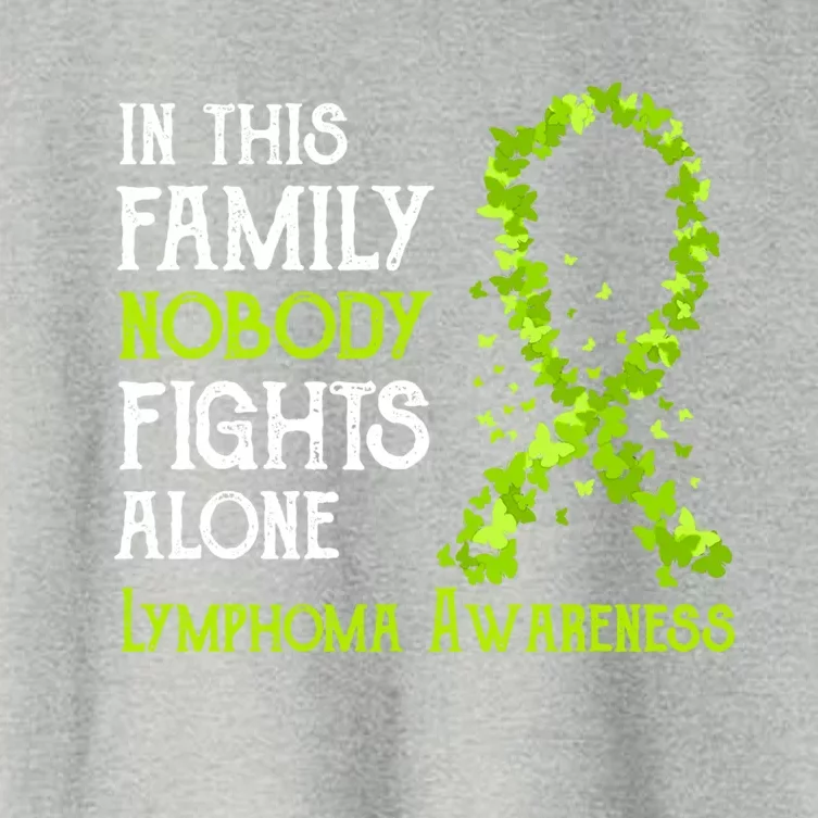 In This Family Nobody Fights Alone Lymphoma Great Gift Women's Crop Top Tee