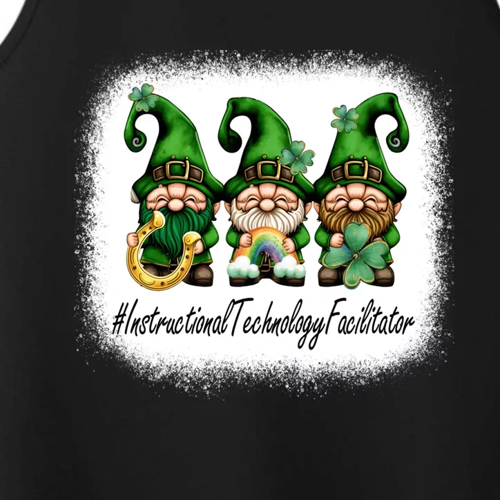 Instructional Technology Facilitator Gnomes St Patricks Day Gift Performance Tank