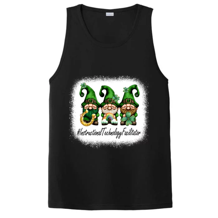 Instructional Technology Facilitator Gnomes St Patricks Day Gift Performance Tank