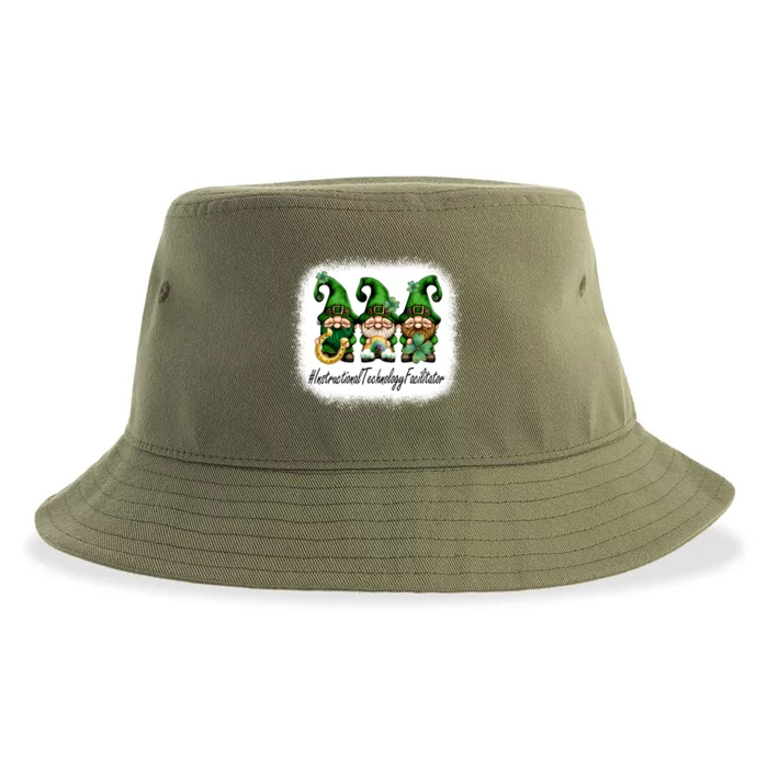 Instructional Technology Facilitator Gnomes St Patricks Day Gift Sustainable Bucket Hat