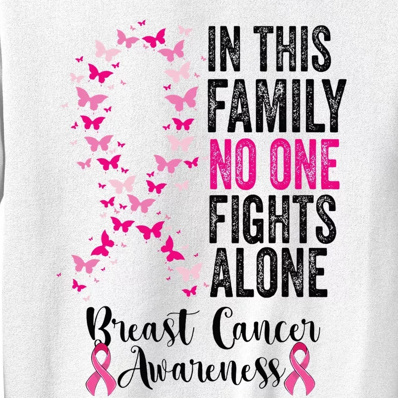 In This Family No One Fight Alone Breast Cancer Awareness Sweatshirt