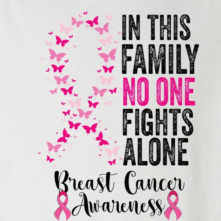 In This Family No One Fight Alone Breast Cancer Awareness Toddler Long Sleeve Shirt