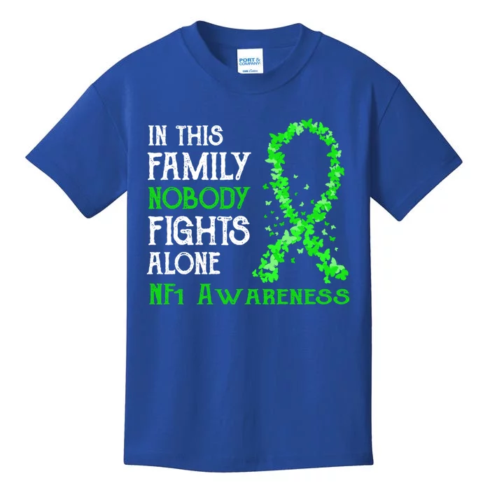 In This Family Nobody Fights Alone Nf1 Gift Kids T-Shirt