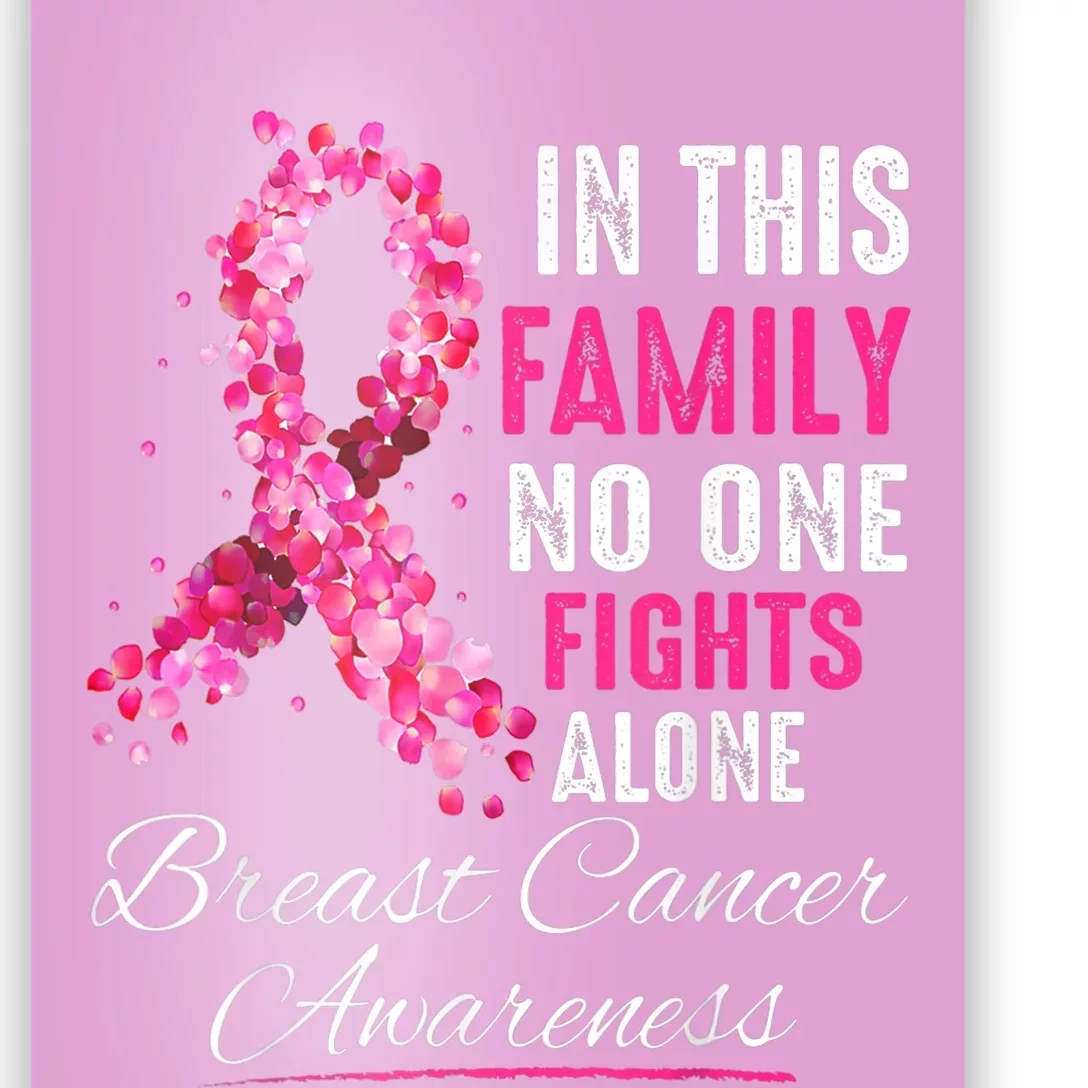 In This Family No One Fight Alone Breast Cancer Awareness Poster