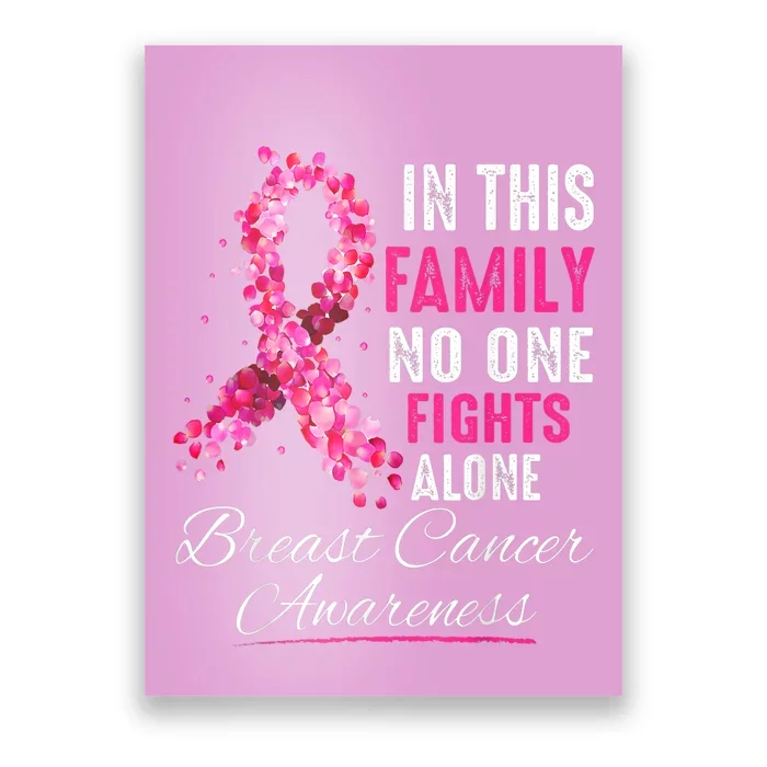 In This Family No One Fight Alone Breast Cancer Awareness Poster