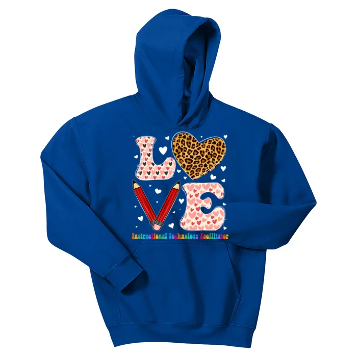 Instructional Technology Facilitator Leopard Valentines Day Meaningful Gift Kids Hoodie