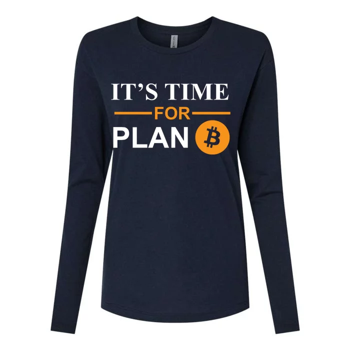 It's Time For Plan B Bitcoin Womens Cotton Relaxed Long Sleeve T-Shirt