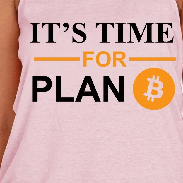 It's Time For Plan B Bitcoin Women's Knotted Racerback Tank