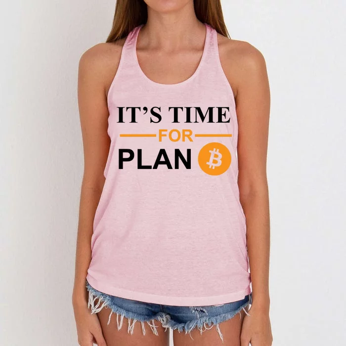 It's Time For Plan B Bitcoin Women's Knotted Racerback Tank