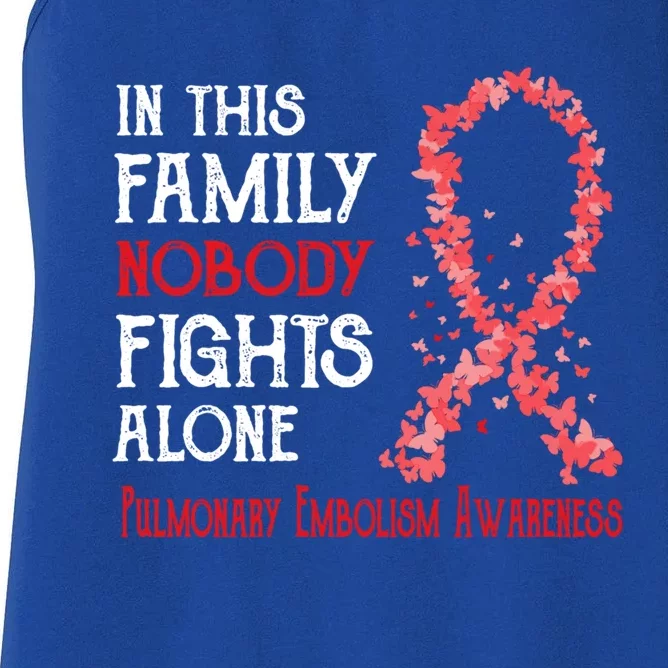 In This Family Nobody Fights Alone Pulmonary Embolism Gift Women's Racerback Tank