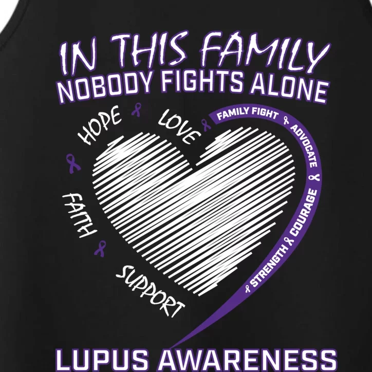 In This Family Nobody Fights Alone Purple Lupus Awareness Great Gift Performance Tank