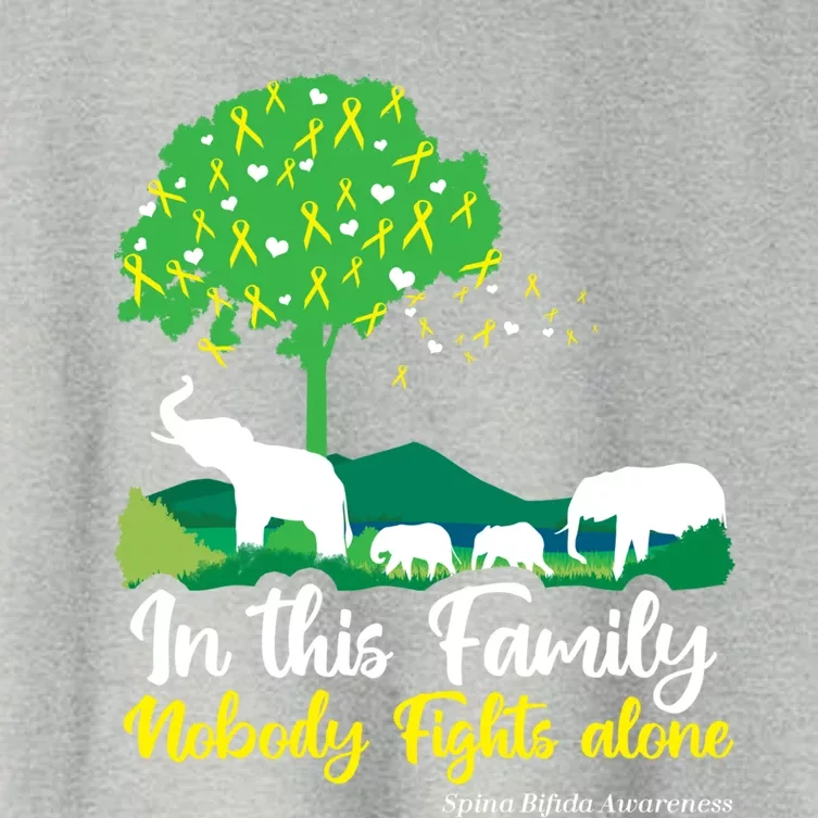 In This Family Nobody Fights Alone Support Fight Gift Women's Crop Top Tee