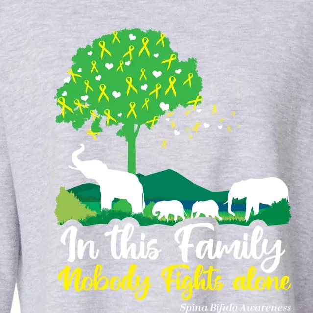 In This Family Nobody Fights Alone Support Fight Gift Cropped Pullover Crew