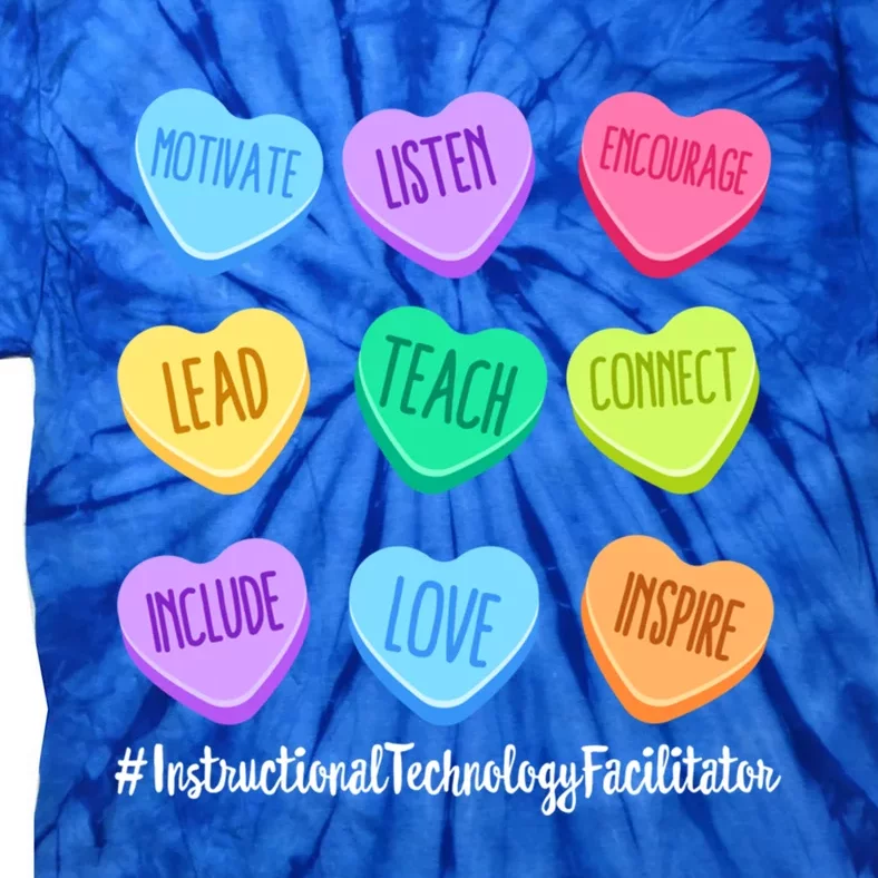 Instructional Technology Facilitator Valentines Day Heart Gift Tie-Dye T-Shirt