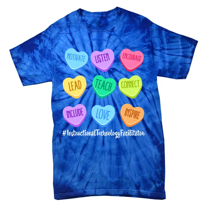 Instructional Technology Facilitator Valentines Day Heart Gift Tie-Dye T-Shirt