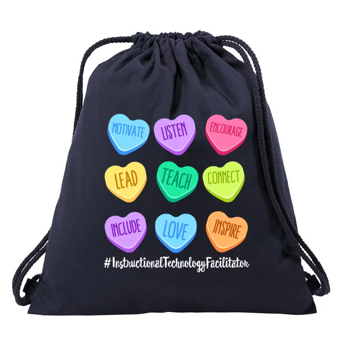 Instructional Technology Facilitator Valentines Day Heart Gift Drawstring Bag