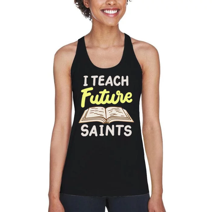 I Teach Future Saints Women's Racerback Tank