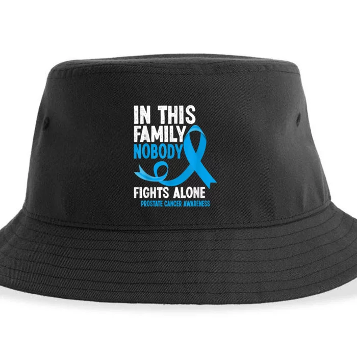 In This Family Nobody Fights Alone Prostate Cancer Awareness Sustainable Bucket Hat