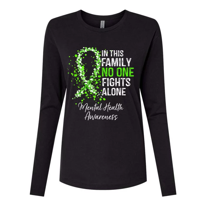 In This Family No One Fights Alone Mental Health Awareness Womens Cotton Relaxed Long Sleeve T-Shirt