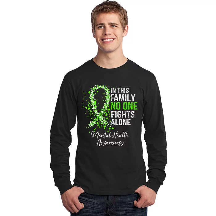 In This Family No One Fights Alone Mental Health Awareness Long Sleeve Shirt