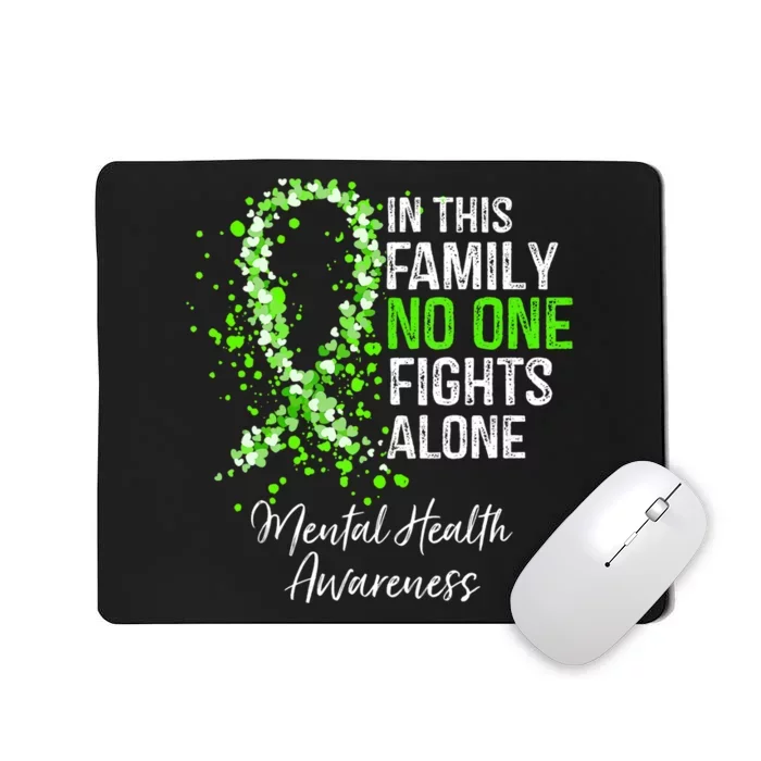 In This Family No One Fights Alone Mental Health Awareness Mousepad