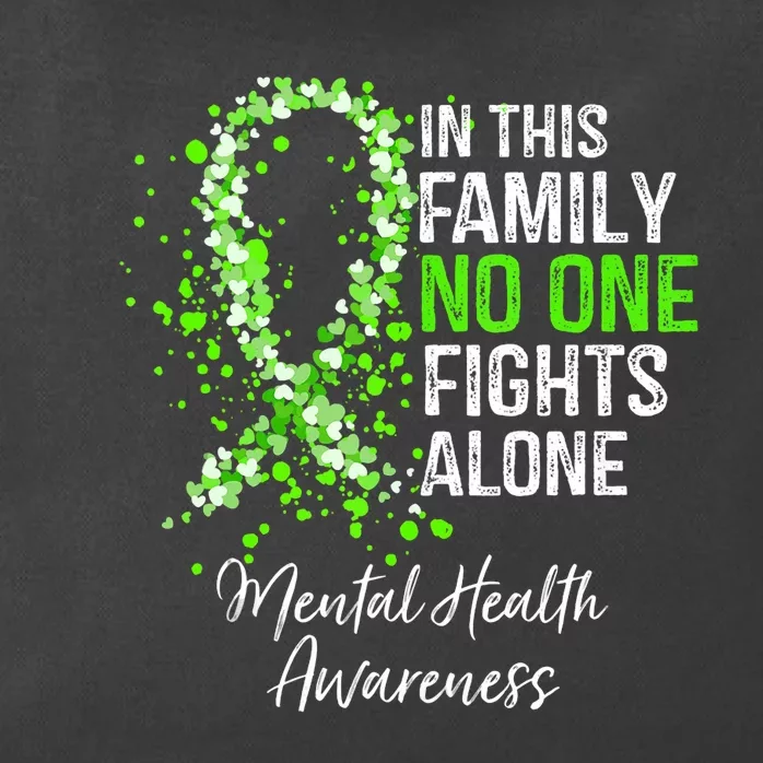 In This Family No One Fights Alone Mental Health Awareness Zip Tote Bag