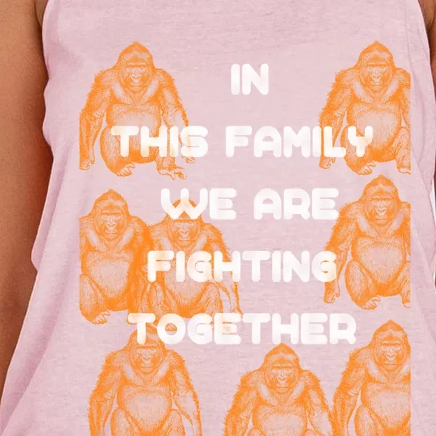 In This Family We Are Fighting Together Funny Meaningful Gift Great Gift Women's Knotted Racerback Tank