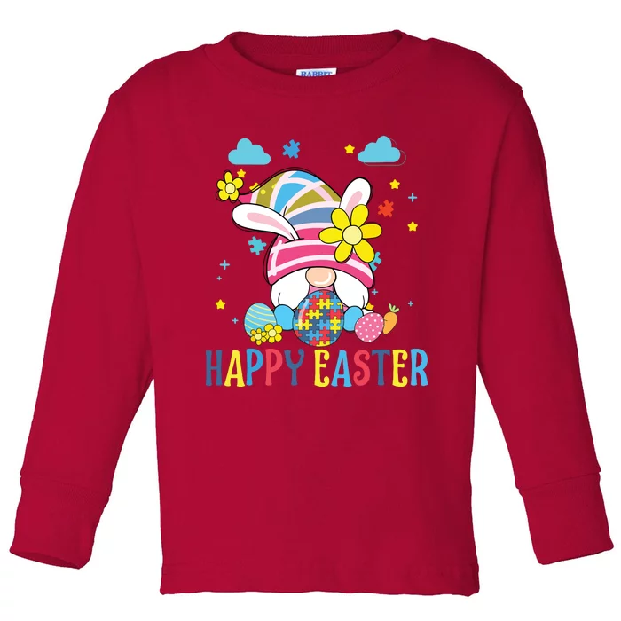 Its Time For Bunny Gnome Rabbit Hunting Happy Easter Day Toddler Long Sleeve Shirt