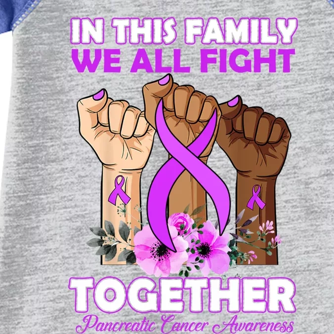 In This Family We Fight Together Pancreatic Cancer Awareness Great Gift Infant Baby Jersey Bodysuit