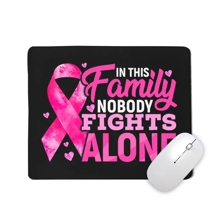 In This Family Nobody Fights Alone Breast Cancer Awareness Mousepad